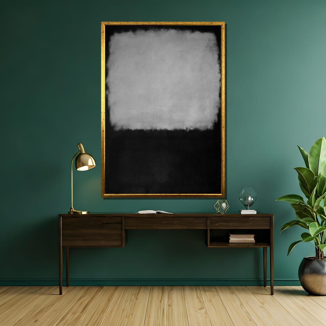 Rothko Style Black And White Minimalist Color Field Abstract Poster - Image 5