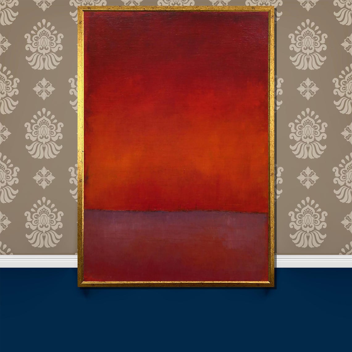 Fiery Red Gradient Color Field Rothko Inspired Abstract Poster