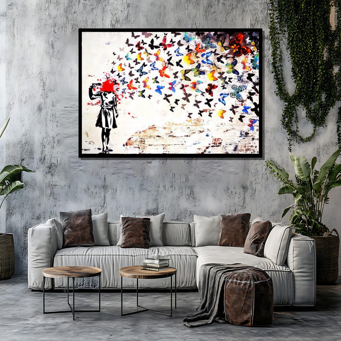 Graffiti Inspired Butterfly Explosion Painting Bold And Colorful Wall Art For Contemporary Spaces Ideal Artistic Gift - Image 4