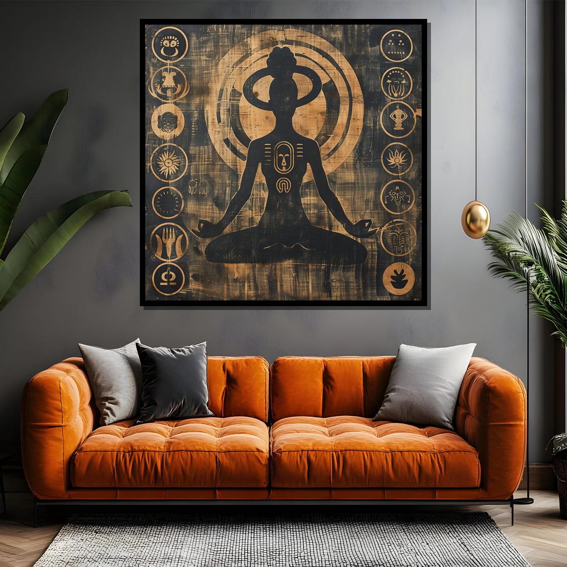 Meditating Woman Silhouette In Black And Gold Zen Art Poster - Image 4