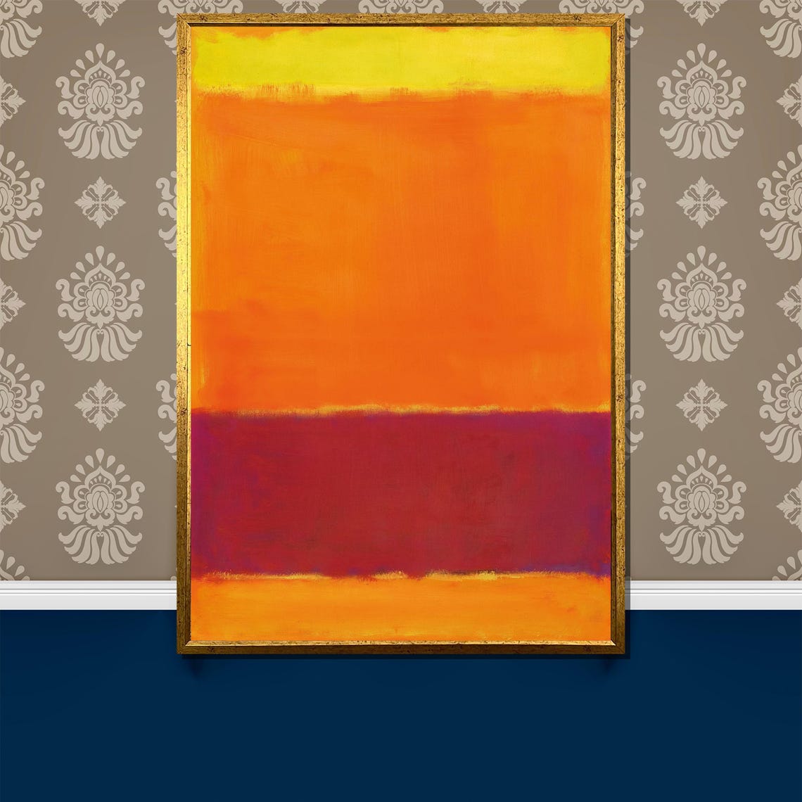 Mark Rothko Orange And Deep Red Painting Vivid Abstract Art Gift For Bright And Bold Wall Dcor Enthusiasts