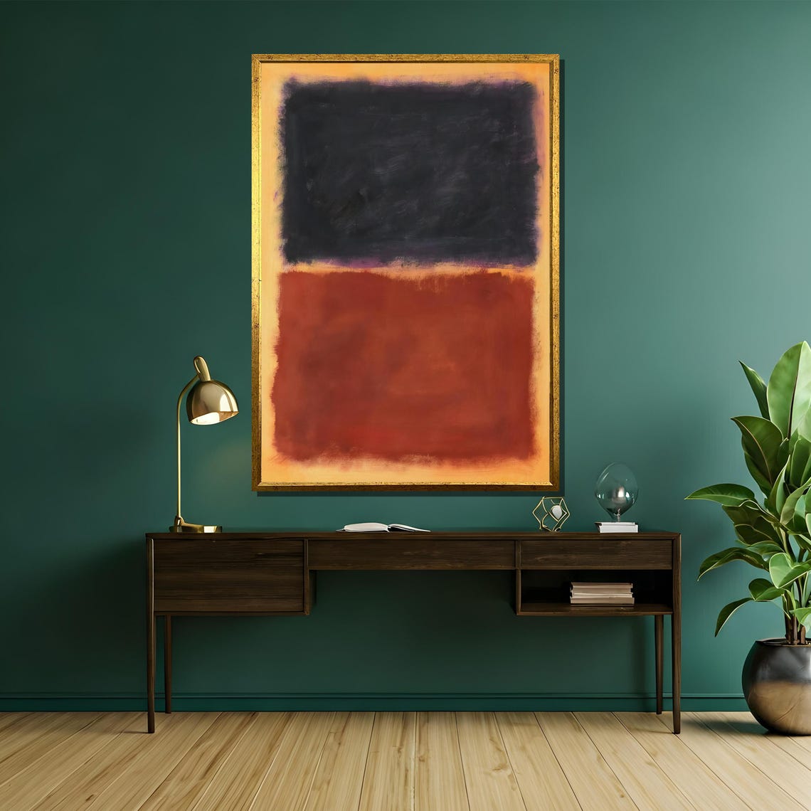 Rothko-Style Black Rust Red Color-Field Abstract Painting Poster - Image 5