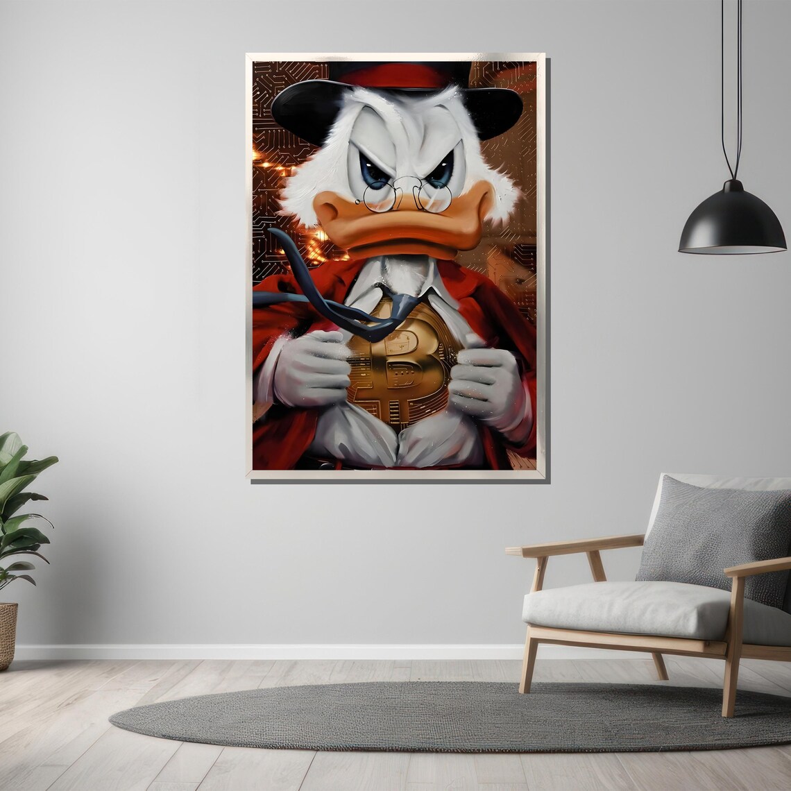 Bold Character Painting, Cryptocurrency Pop Art Gift - Image 3