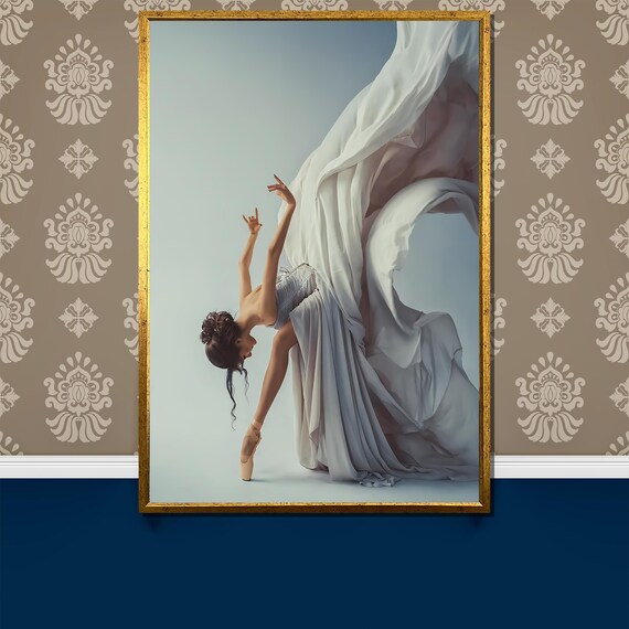 Graceful Ballet Flow Art Print, Elegant Dance Decor