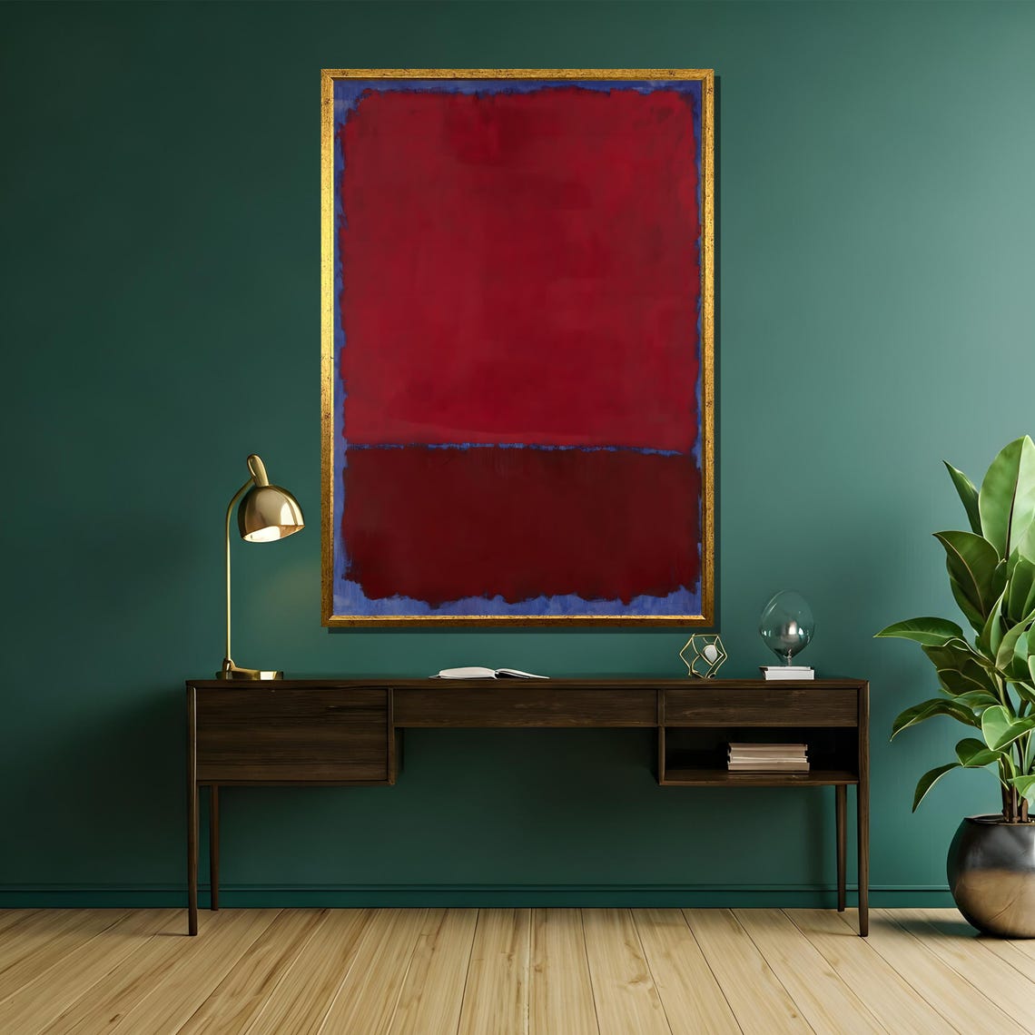 Mark Rothko Burgundy And Deep Blue Painting Bold Abstract Art Gift For Modern And Timeless Home Interiors - Image 5