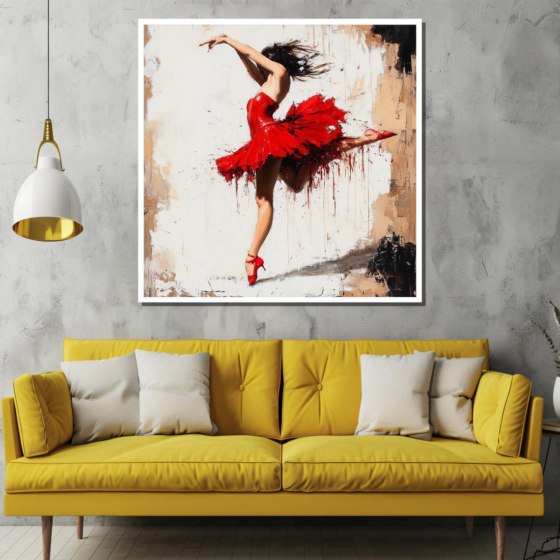 Passionate Red Dress Flamenco Dancer Bold Expressive Art Poster - Image 2