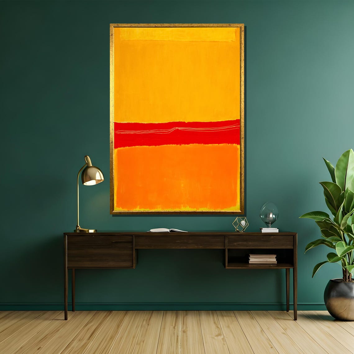 Mark Rothko Bold Yellow Red And Orange Abstract Painting Striking Art Gift For Modern And Colorful Spaces - Image 5