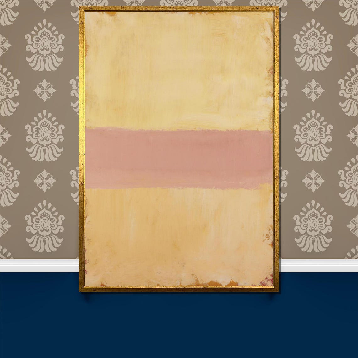 Rothko-Style Soft Yellow Pink Blush Color-Field Abstract Poster