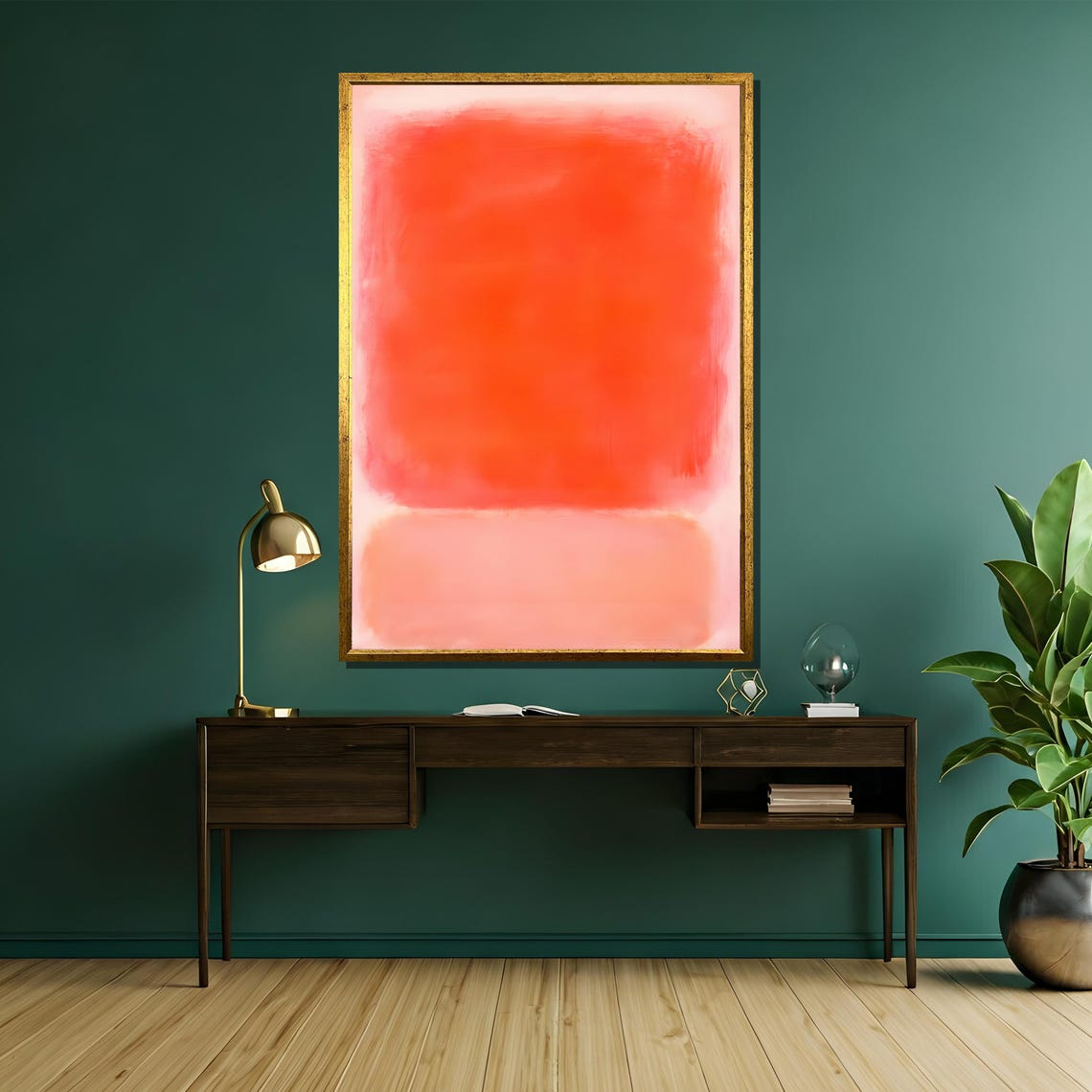 Rothko-Style Red and Soft Pink Color-Field Abstract Art Poster - Image 5