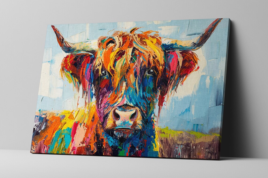 Highland Cow Majesty, Rustic Farmhouse Art Print - Image 5
