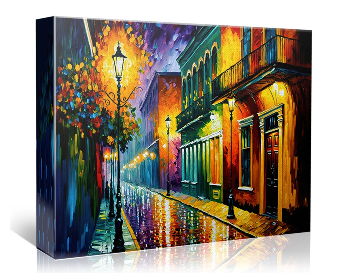 New Orleans French Quarter Impressionist Street Scene Print - Image 4