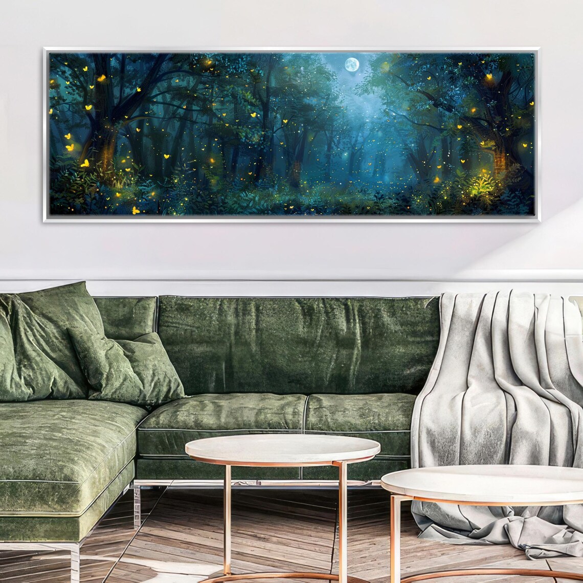 Firefly Forest Panoramic Art Print, Nature Landscape - Image 4