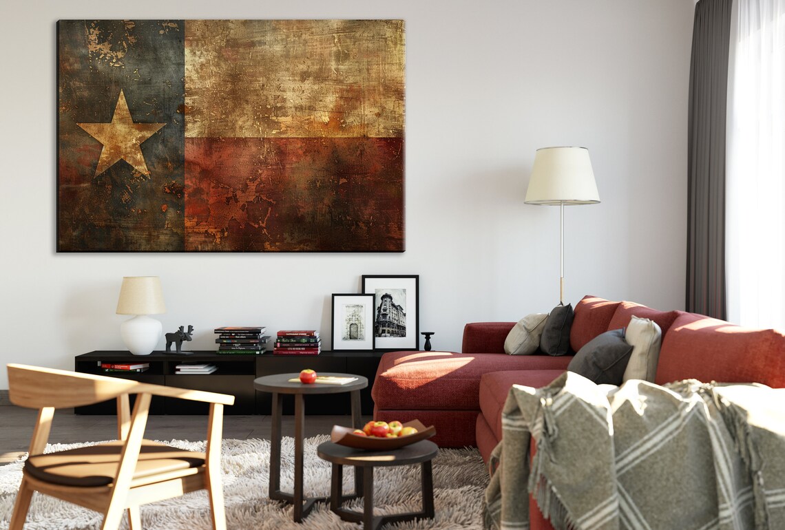 Texas Flag Art Print, Lone Star State Wall Decor - Image 2