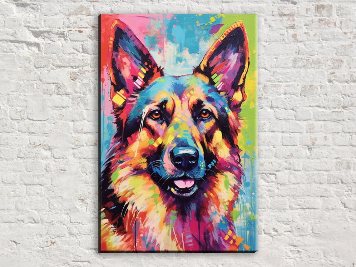 German Shepherd Pop Art Dog Wall Art Print