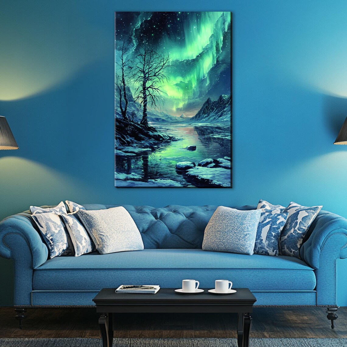 Aurora Borealis Night Sky Art Print, Northern Lights - Image 5