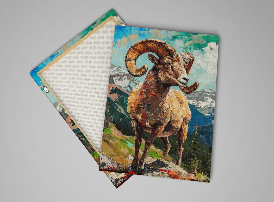 Bighorn Sheep Mountain Landscape Wall Art Print - Image 4