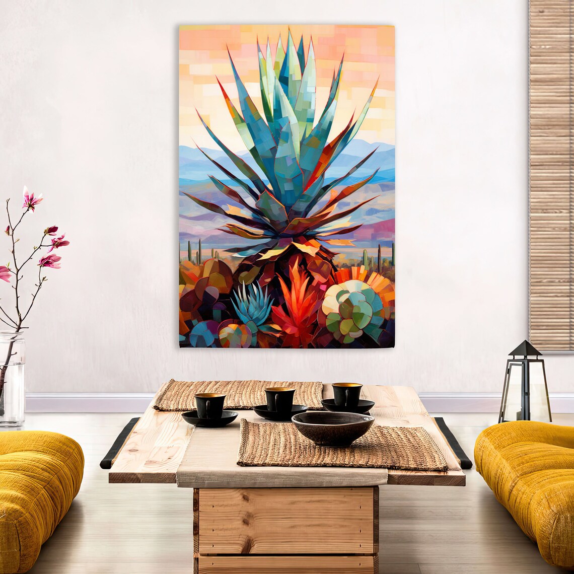 Agave Desert Scene, Modern Southwest Art Print - Image 2