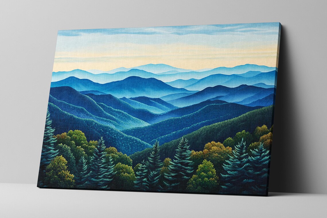 Blue Ridge Mountains National Park Print Scenic View Framed Unframed Gallery Wrapped Gicle Ready To Hang Extra Large Wall Art - Image 2