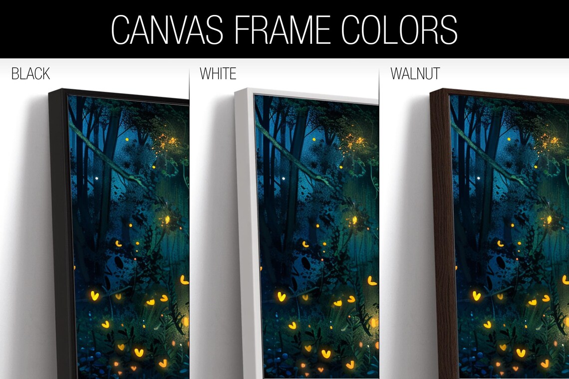 Firefly Forest Panoramic Nature Landscape Art Print - Image 2