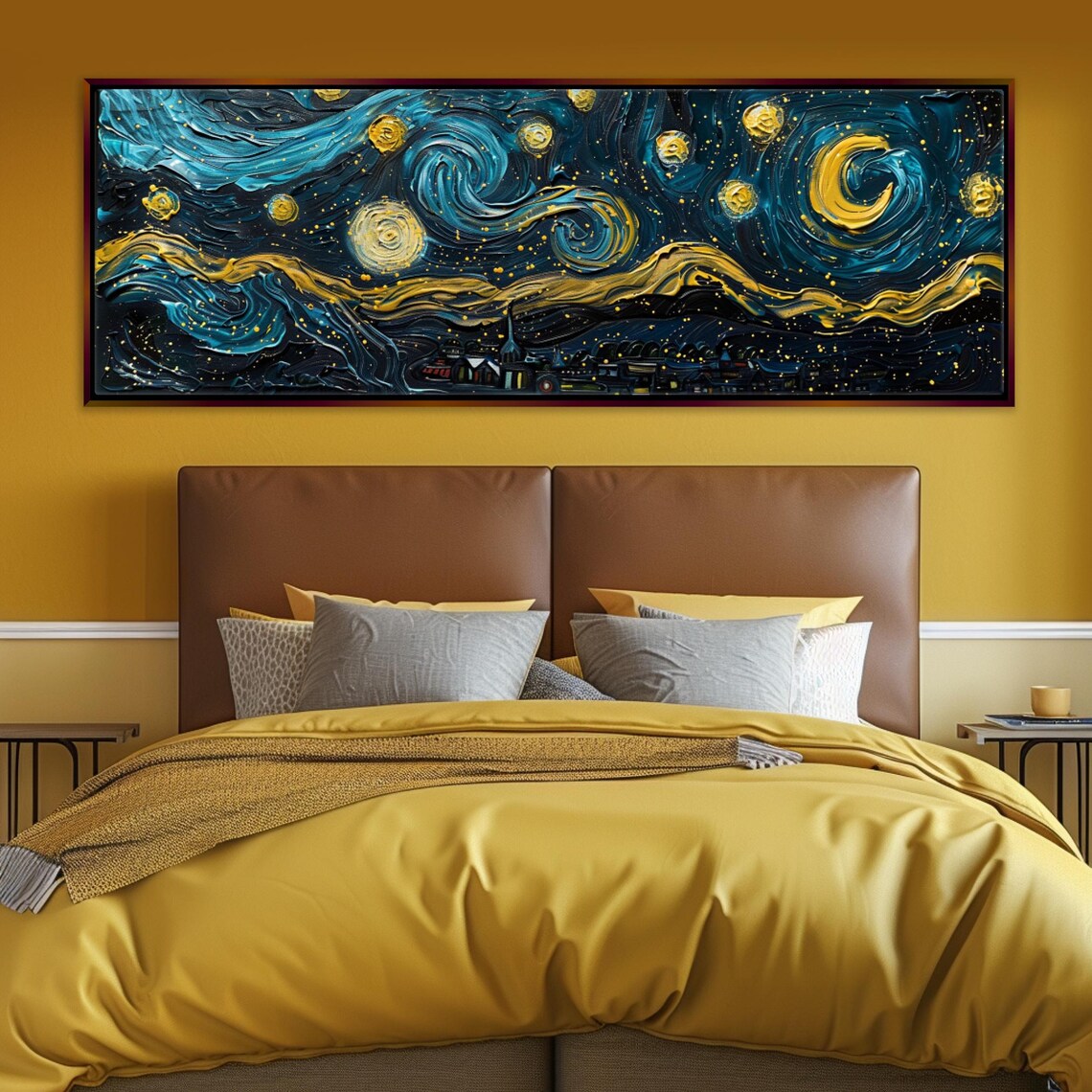 Van Gogh-Inspired Starry Night Landscape Art Print - Image 4