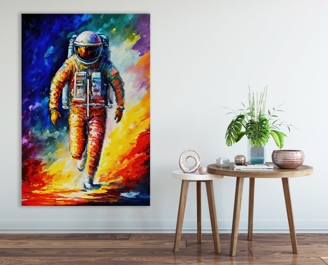 Astronaut Moon Walk Colorful Cosmic Nebula Bold Space Art Poster - Image 3