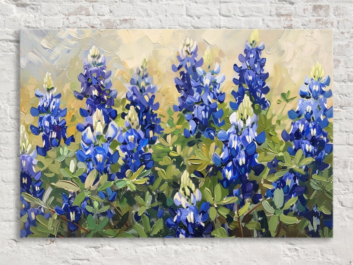 Texas Bluebonnet Poster Print, Texas Wildflower