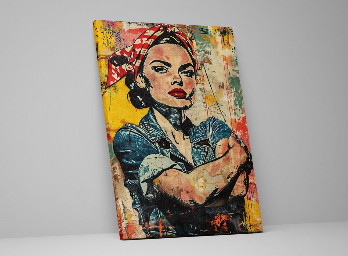 Rosie The Riveter Street Art Abstract Poster Print - Image 5