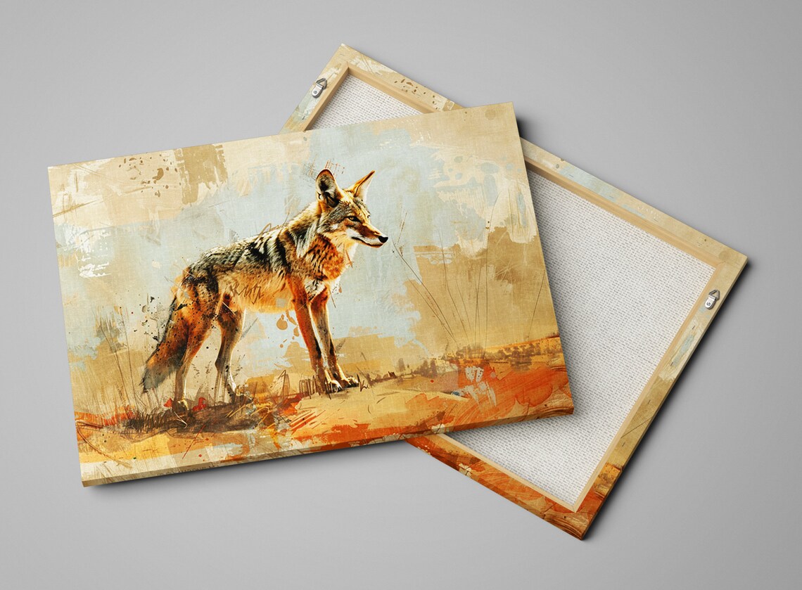 Minimal Coyote Texas Ranch Style Wall Art Print - Image 3