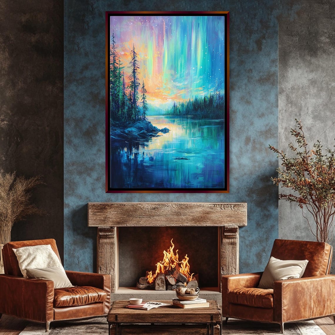 Celestial Aurora Glow Stunning Landscape Art Print Framed Or Unframed Gallery Wrapped Gicle Ready To Hang Extra Large Wall Art - Image 4