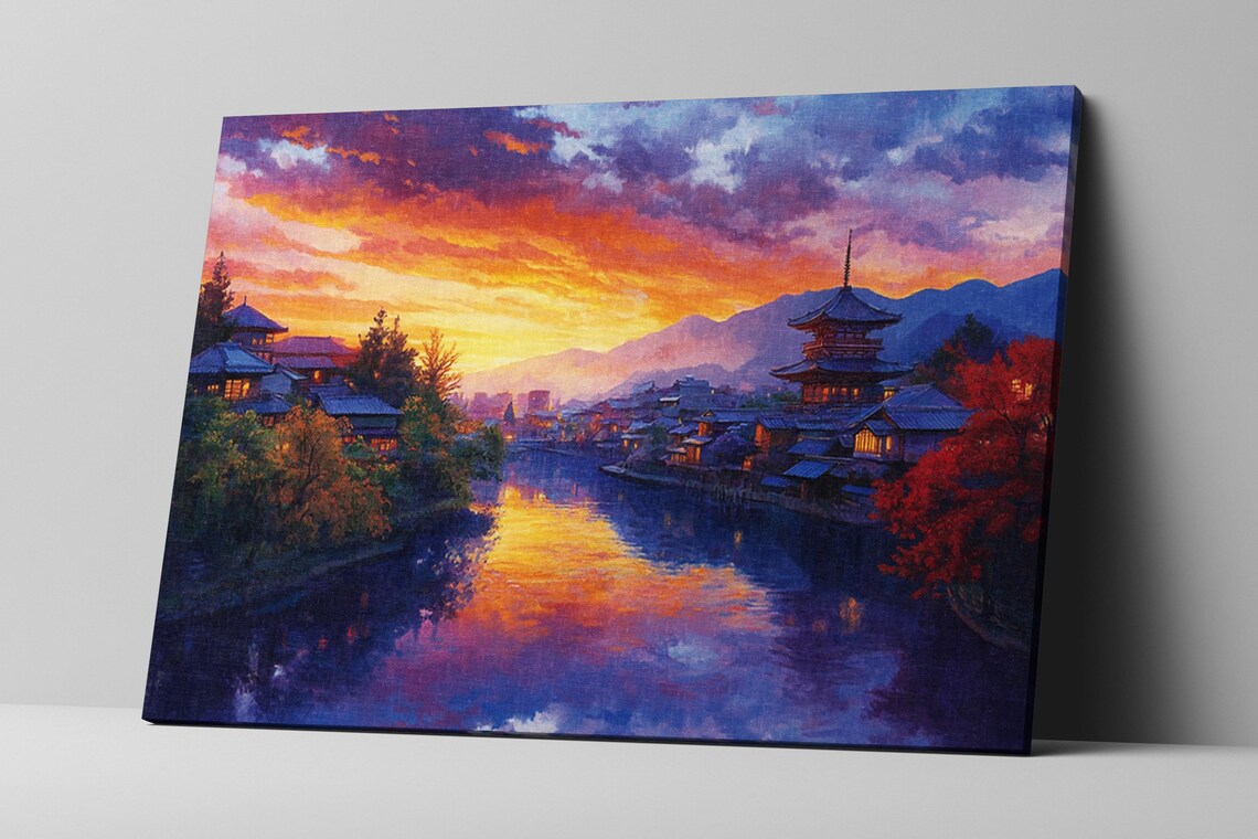 Kyoto Temple at Dawn Poster, Zen Travel Art Print - Image 2