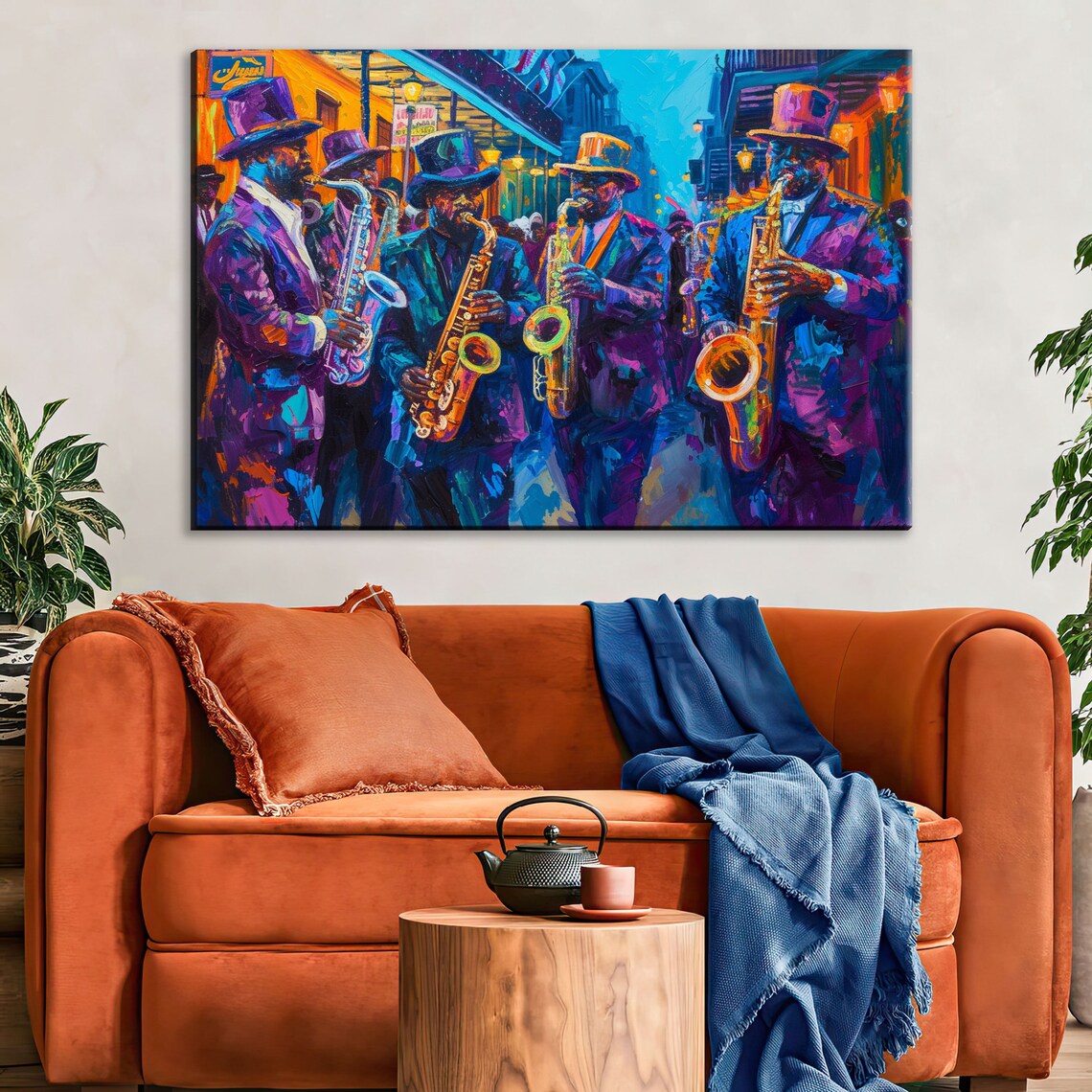 New Orleans Jazz Band, Bourbon Street Mardi Gras Art Print - Image 2