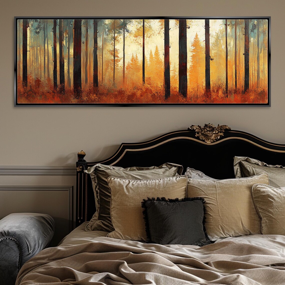 Panoramic Autumn Forest Landscape Wall Art Print