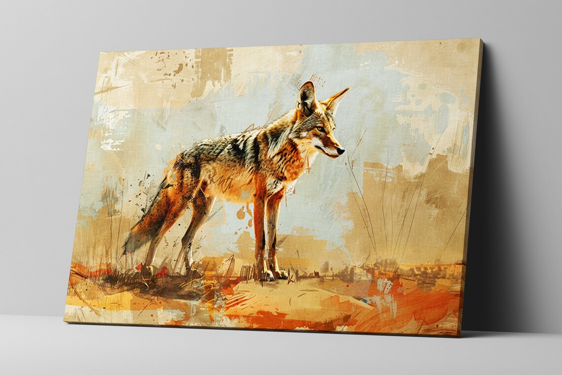 Minimal Coyote Texas Ranch Style Wall Art Print - Image 4