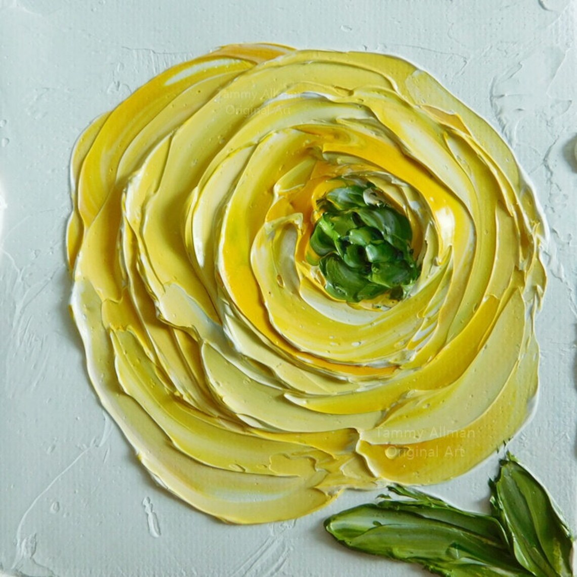 Custom Ranunculus Impasto Oil Painting Wall Art Print - Image 4