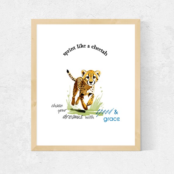 Graceful Cheetah Chasing Dreams Art Print