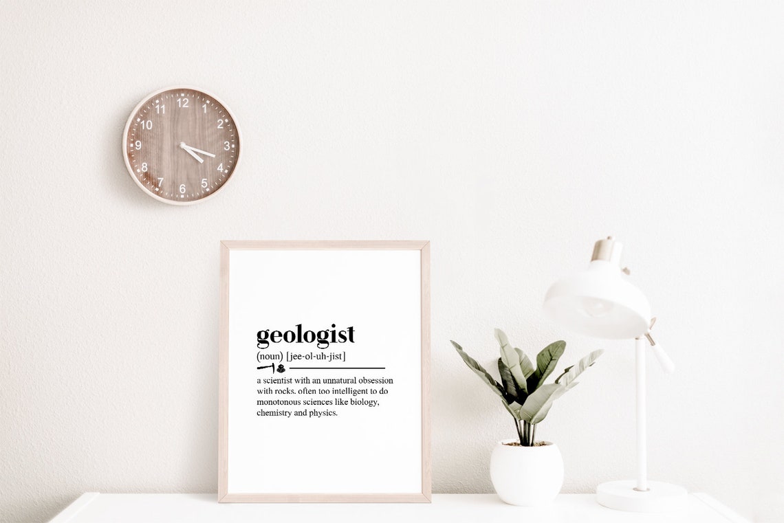 Geologist Definition Rock Scientist Humor Dictionary Quote Wall Art - Image 2