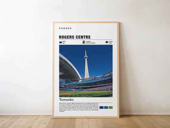 Rogers Centre Print Ontario Poster Toronto Views Stadium Art Urban Charm Baseball Arena Sports Venue City Landmark