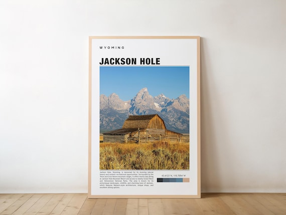 Historic Jackson Hole Wyoming Travel Moulton Barn Tetons View Poster