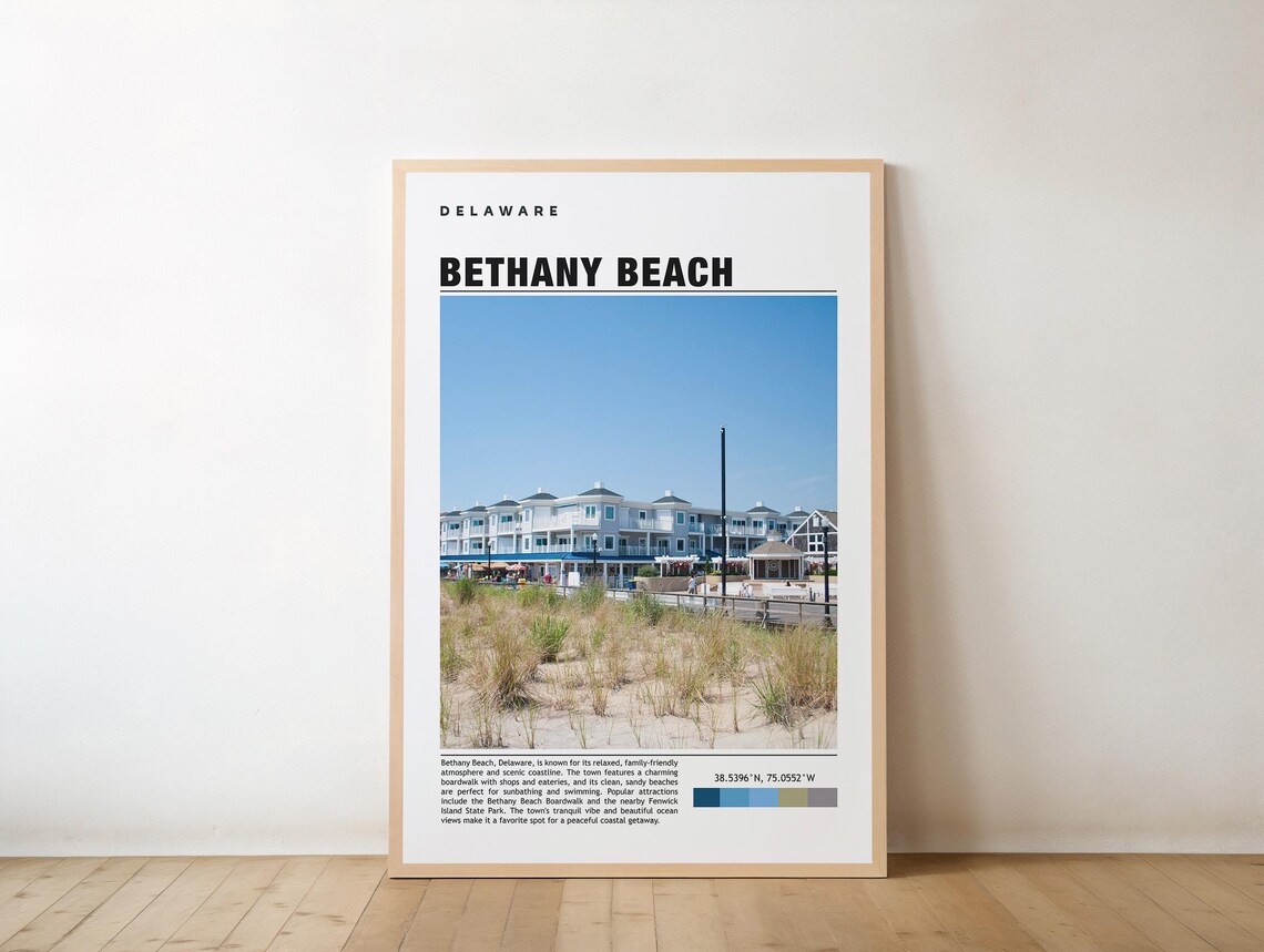 Bethany Beach Delaware Boardwalk Sandy Dunes Travel Photo Poster