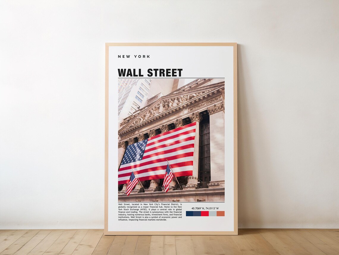 Wall Street New York Travel Poster Art Print