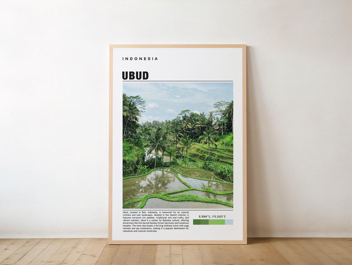 Ubud Bali Rice Terraces Indonesia Travel Photography Art Poster