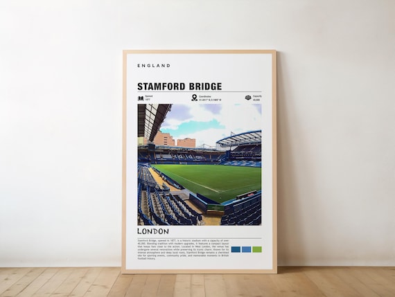 Stamford Bridge London Football Stadium 1877 England Sports Poster