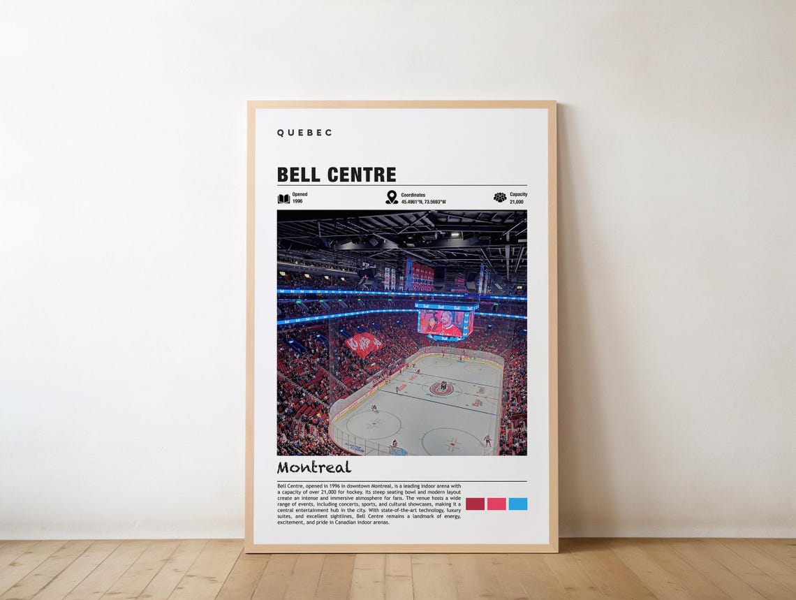 Bell Centre Print Poster Montreal Views Arena Art Urban Charm Hockey Sports Venue City Landmark