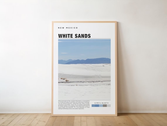 White Sands National Park New Mexico Gypsum Dunes Travel Poster