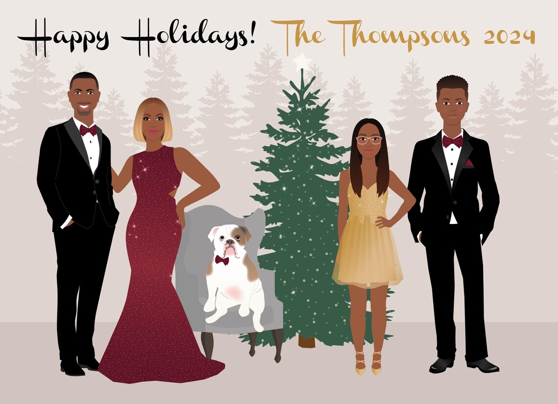 Custom Family Portrait, Formal Attire And Pose - Image 4
