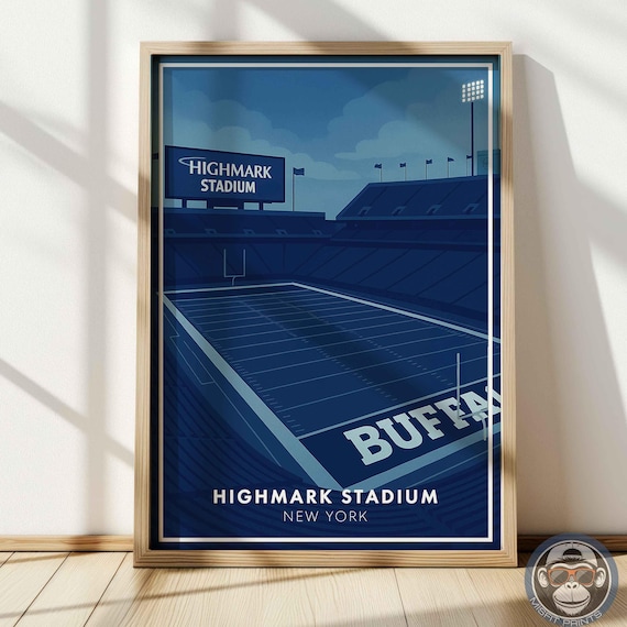 Highmark Stadium New York Buffalo Football Night Game Poster