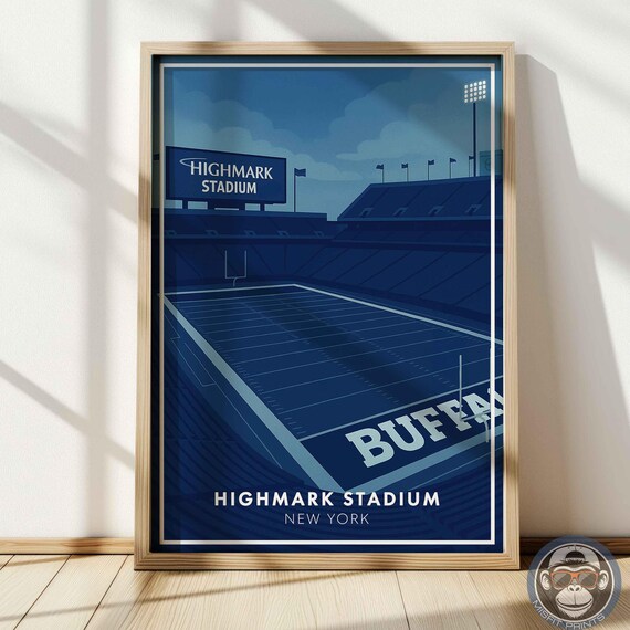 Highmark Stadium Poster New York Football Wall Art Print Minimalist Illustration