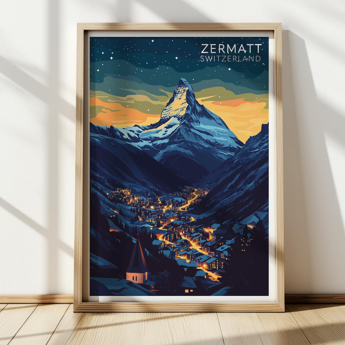 Zermatt Switzerland Vintage Travel Poster