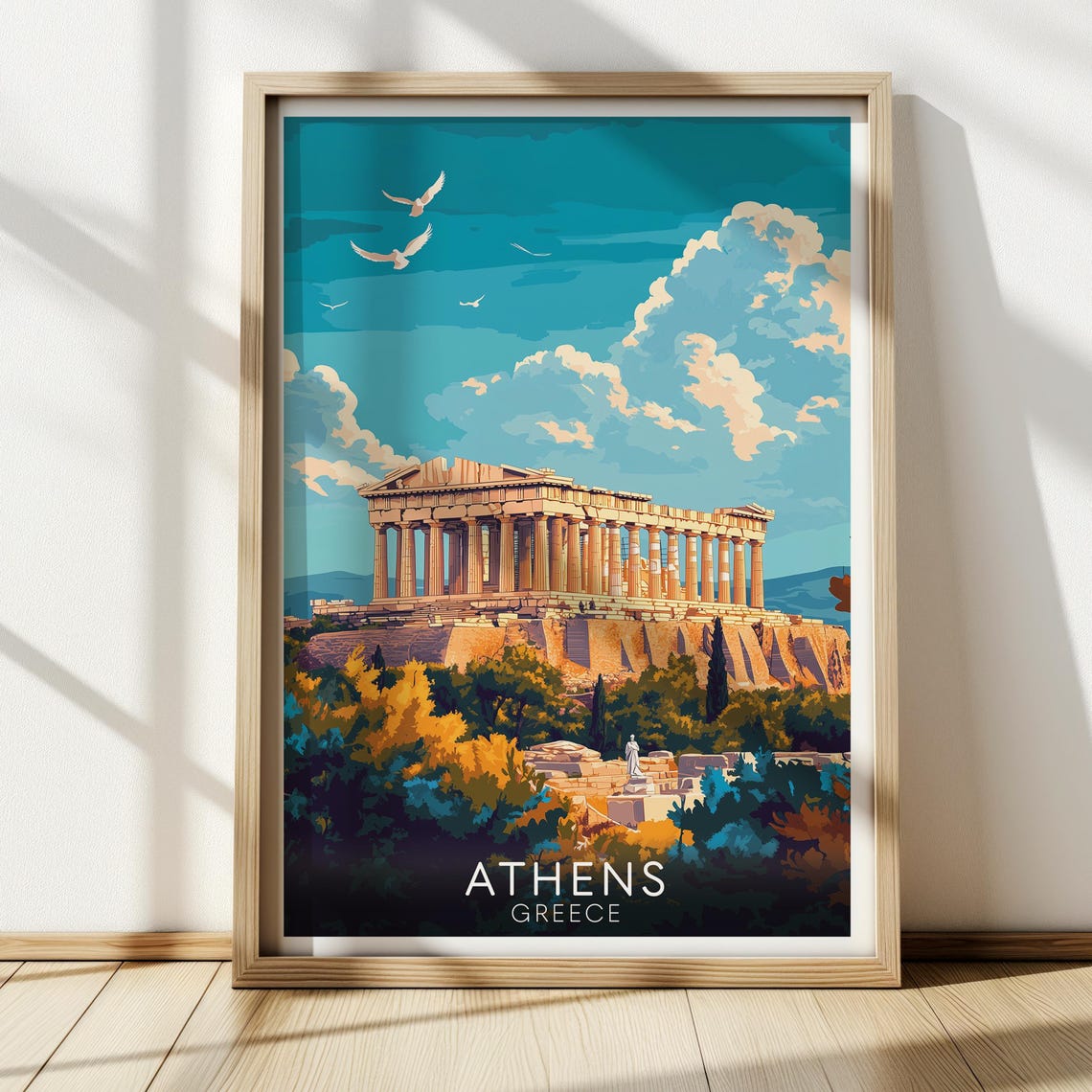 Athens Greece Parthenon Acropolis Ancient Summer Travel Poster