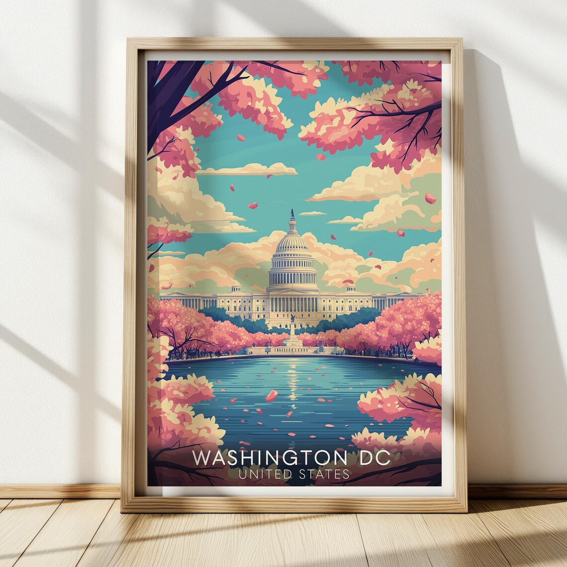 Washington DC Cherry Blossom Travel Poster